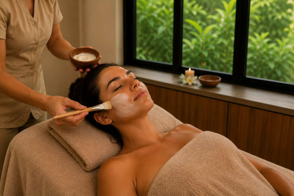 Facial treatment at Kalokairi Spa in Tamarindo, Costa Rica.
