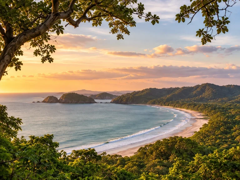 Peaceful beach surrounded by nature in Guanacaste, Costa Rica